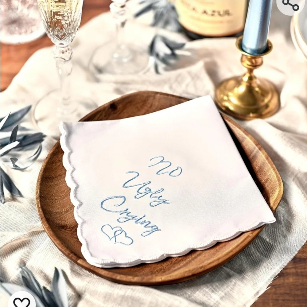 No Ugly Crying Embroidered Handkerchief